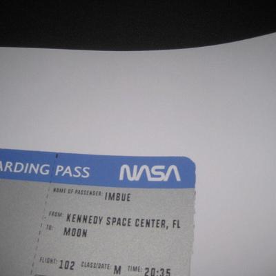 Imbue Are we there yet (Silver) NASA Boarding Pass to the Moon Art Print Poster