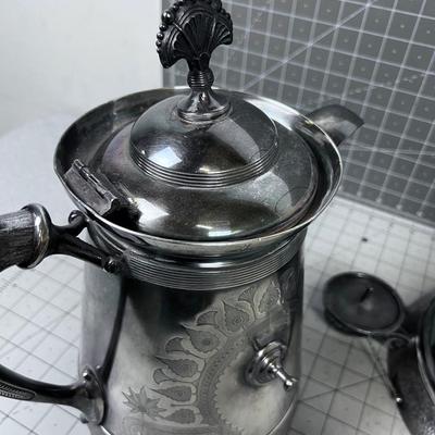 MERIDEN Silver Company 1868 Tippy Pitcher 