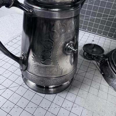 MERIDEN Silver Company 1868 Tippy Pitcher 