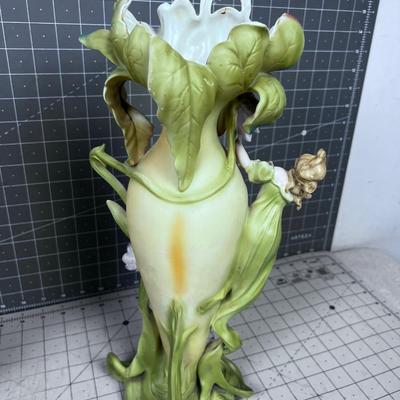 Saxony Art Nouveau Set of Matched Vases