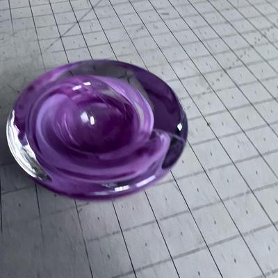 Kosta Boda Hand Blown Glass Bowl / Ashtray -  Purple 
