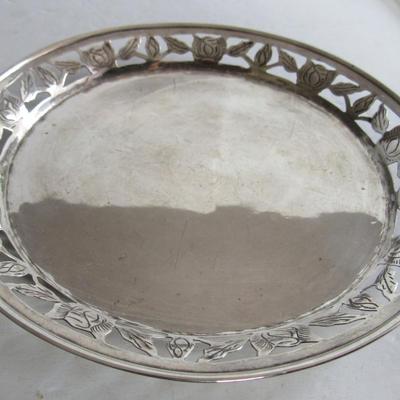 Vintage 925 Sterling Pierced Edge Tray, 7 1/2", 4 Ounces
