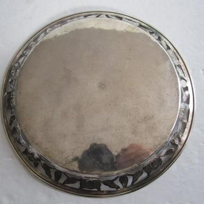 Vintage 925 Sterling Pierced Edge Tray, 7 1/2", 4 Ounces
