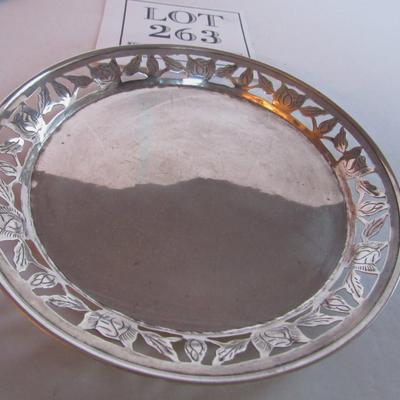Vintage 925 Sterling Pierced Edge Tray, 7 1/2", 4 Ounces