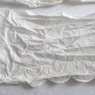 Lot of Embroidered Panels and Lace Trim and Antique Lace Collar