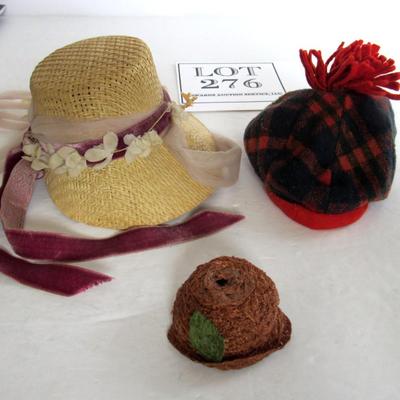 Lot of Vintage Doll Hats and Clothes, Red Set From Italy