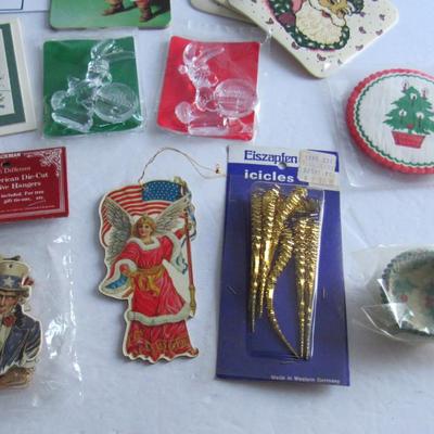 Lot of Misc Christmas Ornaments and Coasters, Some Unused
