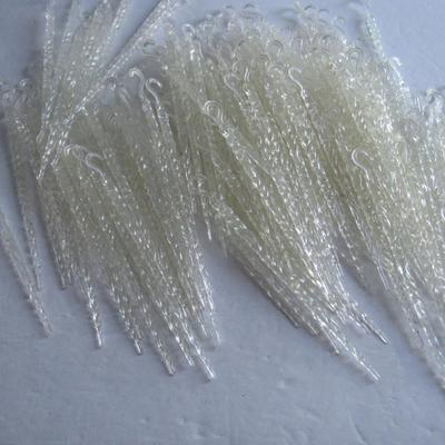 Large Lot of Plastic Icicle Christmas Ornaments