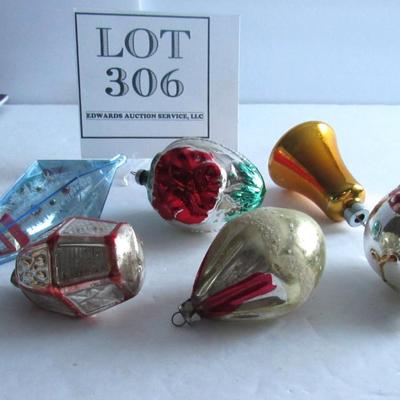 Lot of Old Blown Glass and Plastic Christmas Ornaments