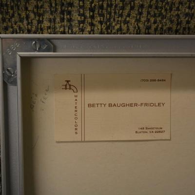 Stunning Framed & Matted Local Betty Baugher-Fridley Original Watercolor Signed