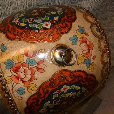 Vintage Chinese Dragon King Ceremonial Drum 16"x14"