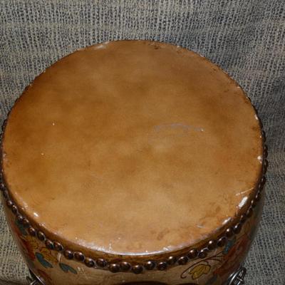 Vintage Chinese Dragon King Ceremonial Drum 16"x14"