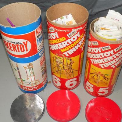 3 Vintage Tinker Toy Sets