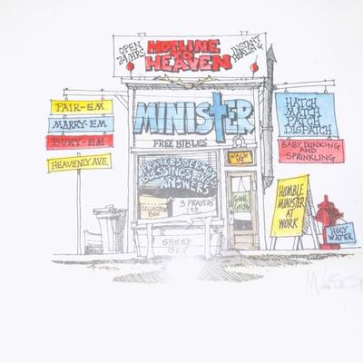 Signed/Framed Roger Mason Cartoon