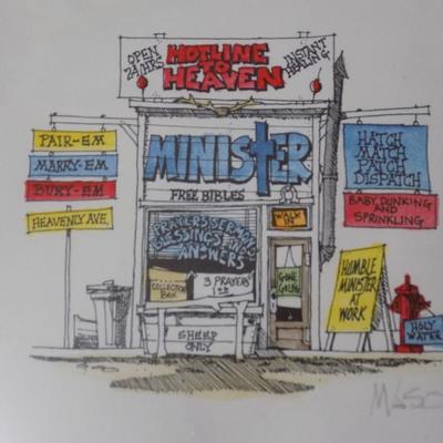 Signed/Framed Roger Mason Cartoon