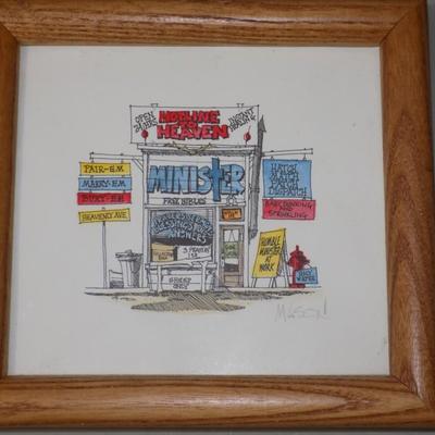 Signed/Framed Roger Mason Cartoon