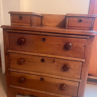 Antique Pine Childâ€™s Small Chest of Drawers