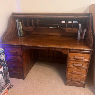 Rolltop Oak Desk, Circa 1890-1915