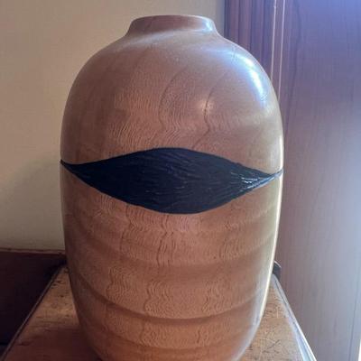 Bill Haskell Vintage Wood Turned and Carved Shamel Ash Vase