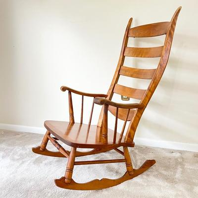VTG. Solid Wood Ladder Back Rocking Chair | EstateSales.org