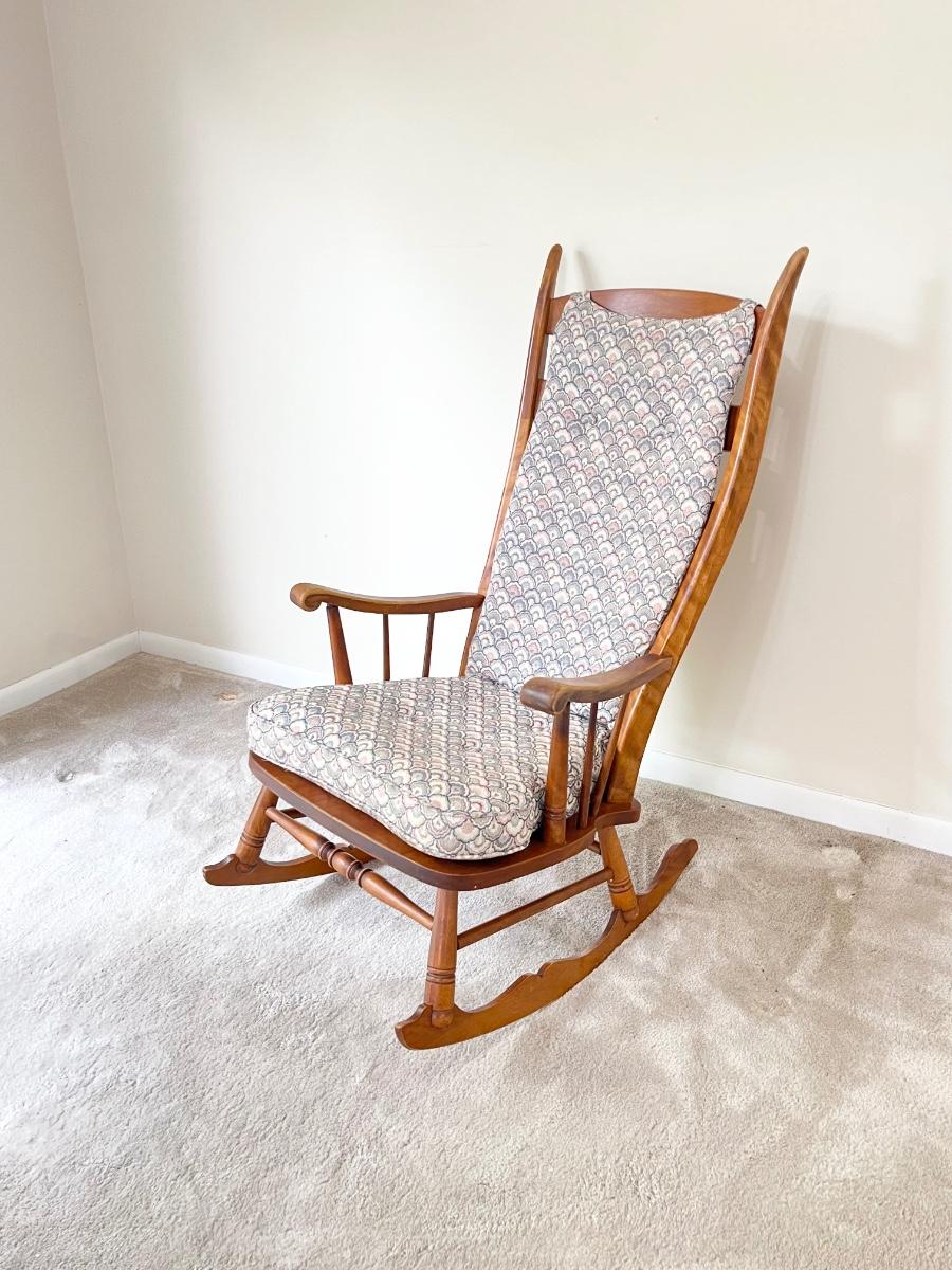 VTG. Solid Wood Ladder Back Rocking Chair | EstateSales.org