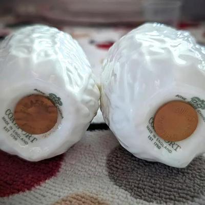 Coalport Countryware Salt and pepper shakers white cabbage leaf - Bone china