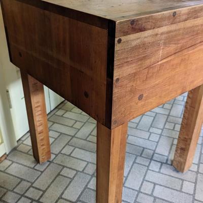 Vintage wooden butcher block table