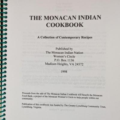 Monacan Indian Cookbook-A collection of contemporary Recipes 1998 Madison Hgts, VA