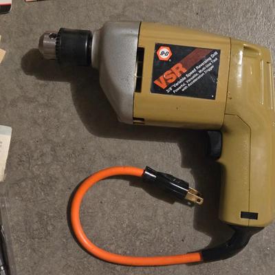 Vintage Black & Decker Drill, New Unopened Bits, and Level