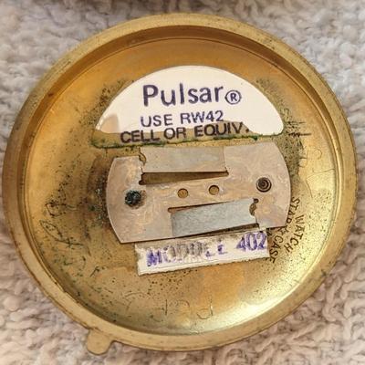 1975 Vintage Pulsar P4 Executive Watch 5201 Module 402 14k GF case, 10K GF bracelet, Time Computer