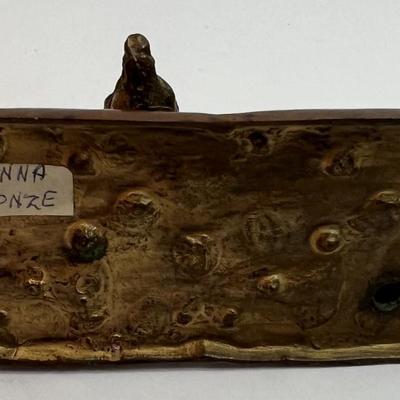 2 Small Antique Austrian Bronze Figure & Tray Lot in Good Preowned Condition.