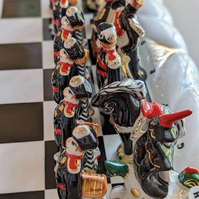Russian Gardner Verbilky Porcelain Figurine Chess Set