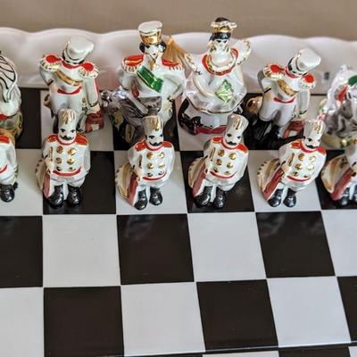Russian Gardner Verbilky Porcelain Figurine Chess Set