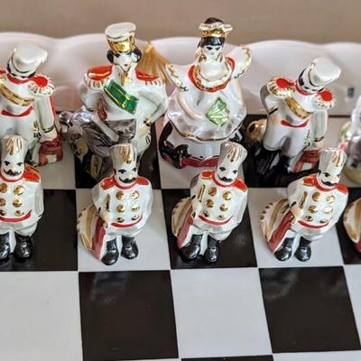 Russian Gardner Verbilky Porcelain Figurine Chess Set