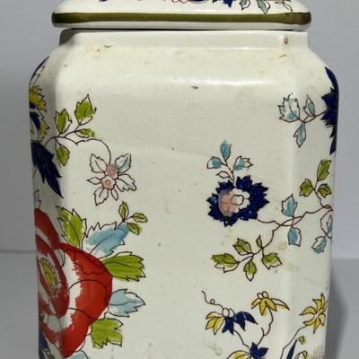 Vintage German Ceramic Cookie Jar 8-1/2" Tall in Good Preowned Condition.