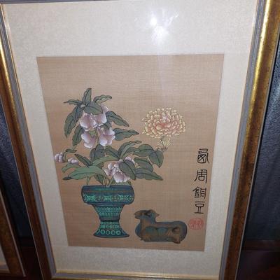 A pair of two Asian pictures lot 1