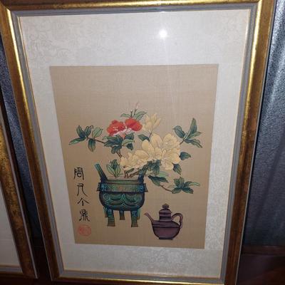 Pair of 2 Asian pictures lot 2