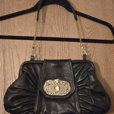 KATIE LANDRY Black Leather Handbag