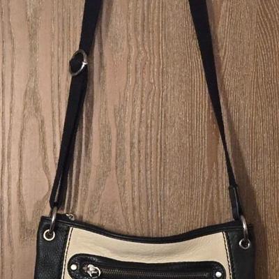 THE SAC Black, Brown, & Cream Leather Crossbody Purse
