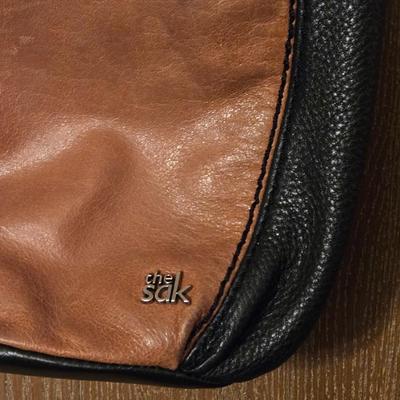 THE SAC Black, Brown, & Cream Leather Crossbody Purse