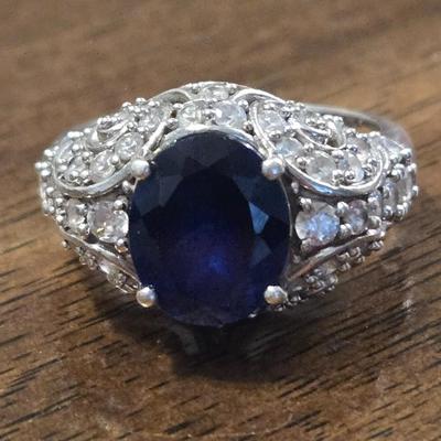 Sterling Silver & Sapphire Ring