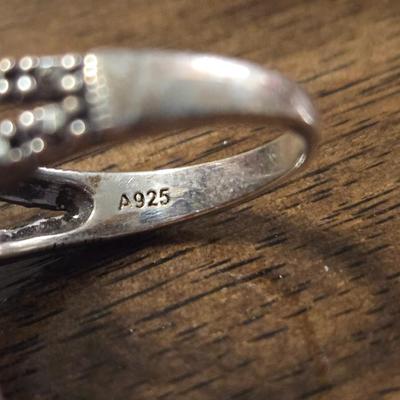 Large Sterling Silver and Ruby Ring