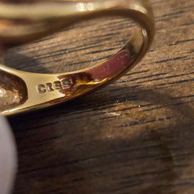 Gold over Sterling Silver and Cubic Zirconia Ring