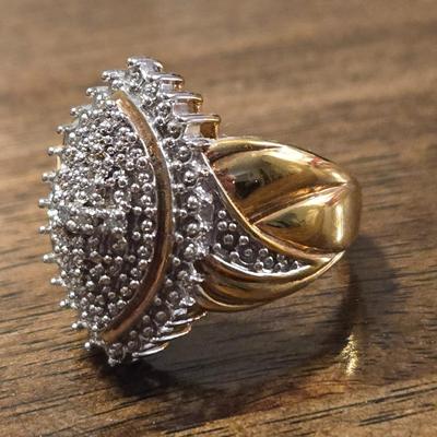 Gold over Sterling Silver and Cubic Zirconia Ring