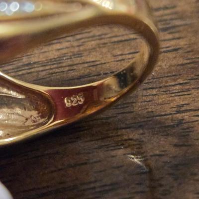 Gold over Sterling Silver and Cubic Zirconia Ring