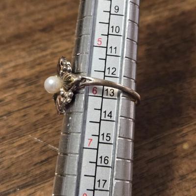 Sterling & Gold Black Hills Gold Ring with a Real Pearl