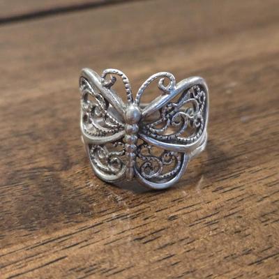 Sterling Silver Butterfly Ring