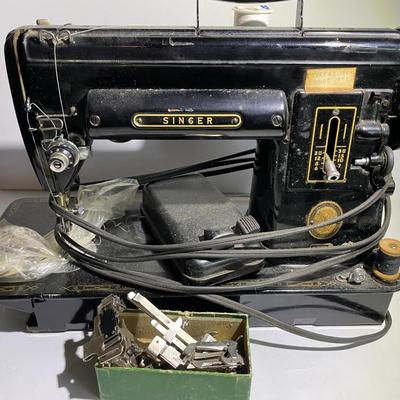 Vintage Singer Sewing Machine 300 Series w/Some Machine Parts as Pictured. (Untested)