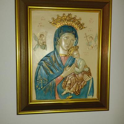 Our Lady of Perpetual Help Framed Plaque- Approx 12 3/4" x 15 1/2 ...