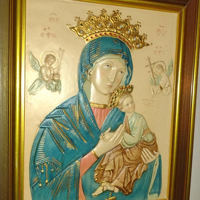 Our Lady of Perpetual Help Framed Plaque- Approx 12 3/4" x 15 1/2 ...